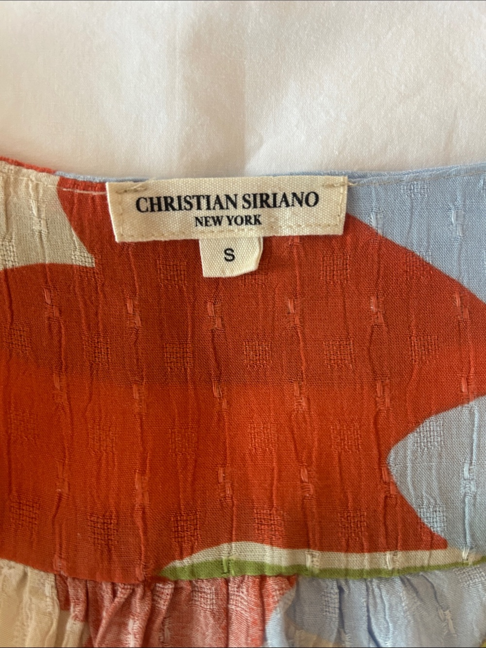 Christian Siriano Multicolor Abstract Print Puff-Sleeve Top - Multicolor